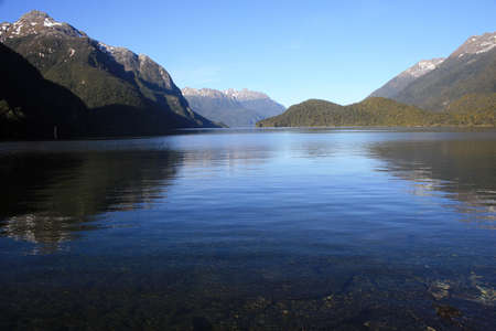 Mountain vista in Fiordland, New Zealandの写真素材