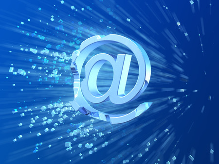 E-mail crash symbol. Conceptual  3d illustrationの写真素材