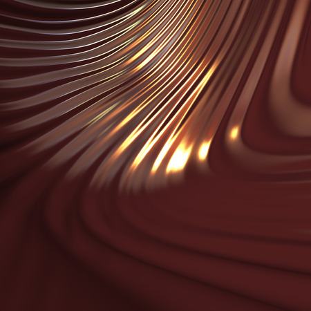 abstract  wavy chocolate texture or background. 3d illustratonの写真素材