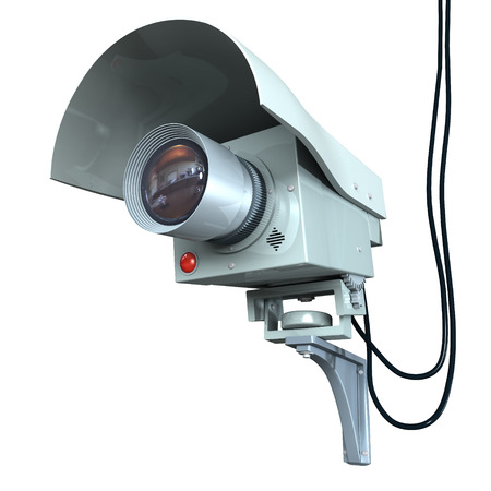 Fantasy security video camera, isolated on white background. 3d illustration