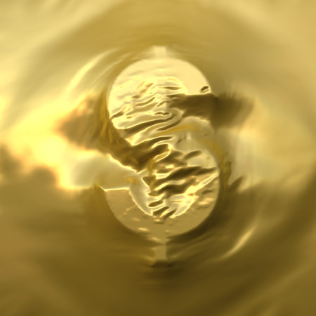 extruded dollar sign from golden cloth. conceptual finance illustrationの写真素材