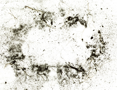 Frame made from soil and dirty on white backgroundの写真素材