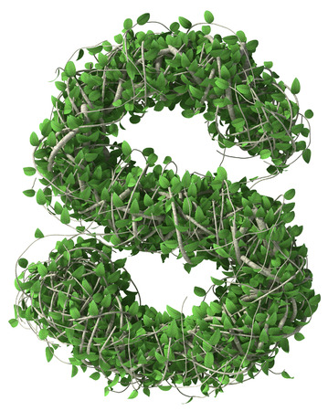 Green alphabet made of trees and leafs. Seasonal summer letter Sの写真素材