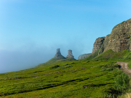 A pair of bizarre rocks on the Kola Peninsulaの写真素材