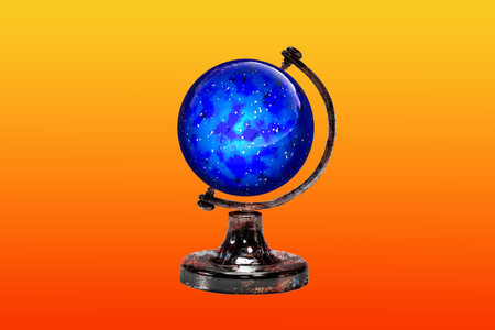 Image of the universe trapped in a space globeの写真素材