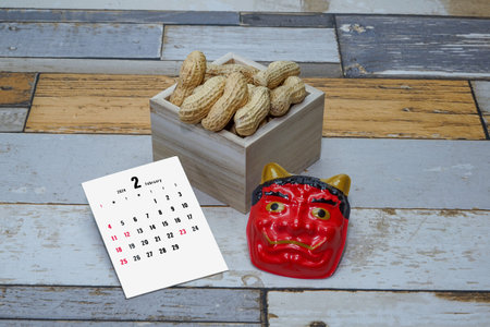 SETSUBUN is a traditional Japanese eventの写真素材