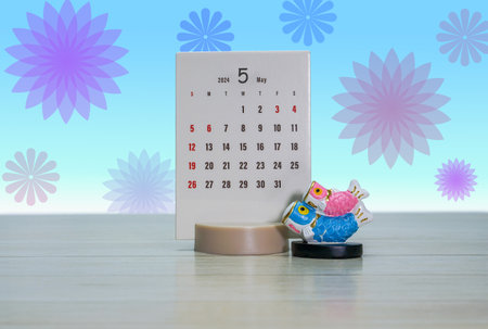 May calendar inspired by springの写真素材