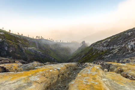 KAWAH IJEN volcano, INDONESIAの写真素材