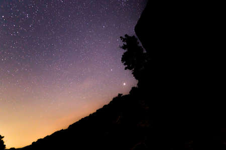 twilight time at Pha Hin Kup mountaion, Chanthaburi Thailandの写真素材