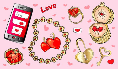 set for the day of all lovers. bears stars lettering loveのイラスト素材