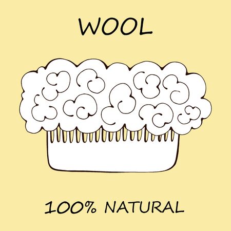 Wool on crest with yarn ball.のイラスト素材