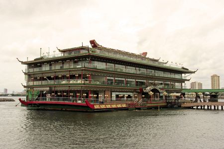 A floating hotel structureの写真素材