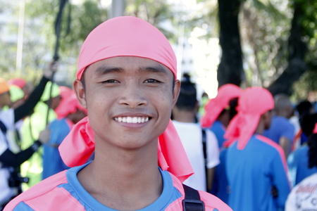 MANILA APRIL 16: Contingent in The Aliwan Fiesta on April 16, 2016 in Manila, Philippines.  Aliwan celebrated with cultural presentation & street dance competition.のeditorial素材