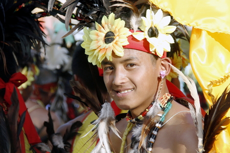 MANILA APRIL 16: Contingent in The Aliwan Fiesta on April 16, 2016 in Manila, Philippines.  Aliwan celebrated with cultural presentation & street dance competition.のeditorial素材