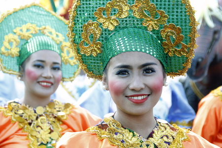 MANILA APRIL 16: Contingent in The Aliwan Fiesta on April 16, 2016 in Manila, Philippines.  Aliwan celebrated with cultural presentation & street dance competition.のeditorial素材