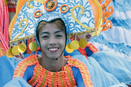 MANILA APRIL 16: Contingent in The Aliwan Fiesta on April 16, 2016 in Manila, Philippines.  Aliwan celebrated with cultural presentation & street dance competition.のeditorial素材