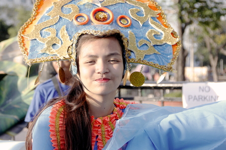 MANILA APRIL 16: Contingent in The Aliwan Fiesta on April 16, 2016 in Manila, Philippines.  Aliwan celebrated with cultural presentation & street dance competition.のeditorial素材