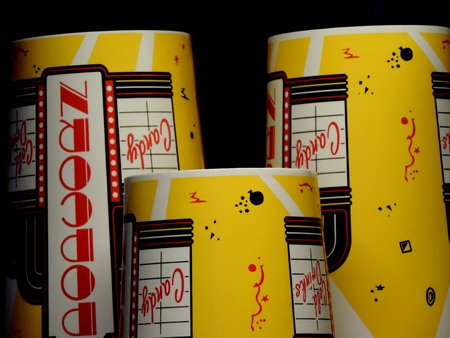 Popcorn buckets at the movie theaterの写真素材