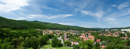 Panorama of Miskolc from the tower of the Fort Diosgyorの写真素材