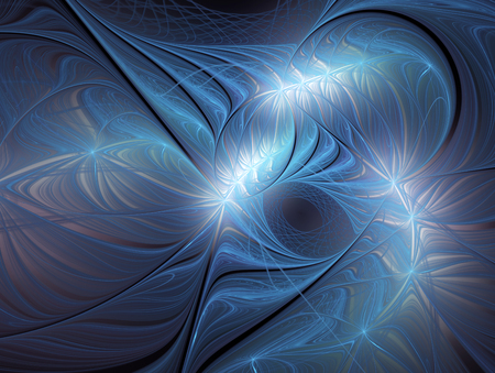 Blue spiral abstract fractal. Abstract painting color texture. Computer-generated image.の写真素材