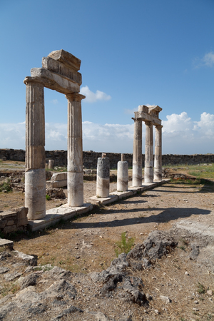 Ruins of ancient city of Hierapolis. Pamukkale.の写真素材