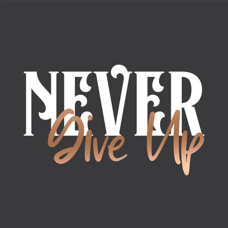 Never give up quotes vector poster.  Motivational Inspirational Quote Vector Design.のイラスト素材
