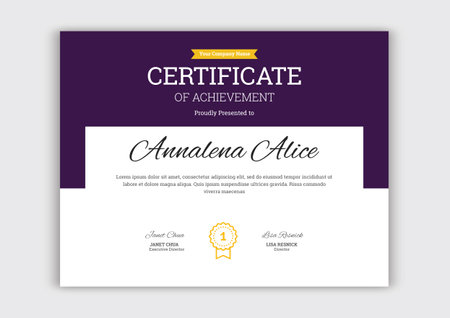 elegant business certificates, multipurpose certificate, achievement templateのイラスト素材