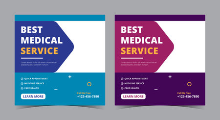 clinic promotion social media post. healthcare social media post. medical social media postのイラスト素材