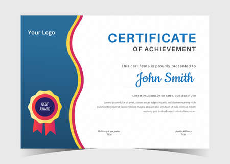 modern certificate template. certificate design, certificate template awards diploma. Professional Certificateのイラスト素材