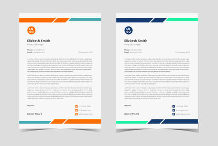 Modern letterhead. Professional Letterhead Template. Modern Creative. letterhead.corporate letterhead.のイラスト素材