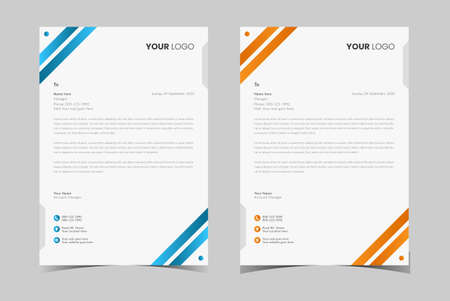 Letterhead template,printing design, business letterhead. Modern letterhead, corporate letterheadのイラスト素材