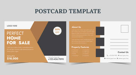 Real estate postcard template, home for sale postcard, postcard designのイラスト素材