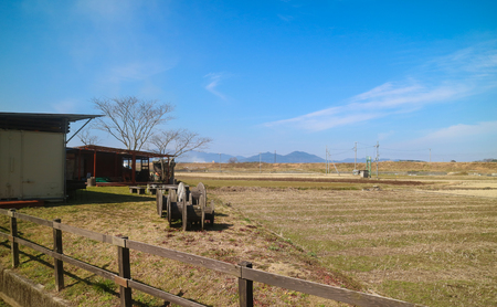Vintage hay farm in Japanの写真素材