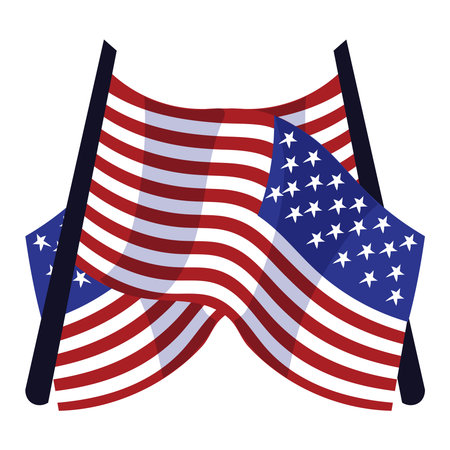 This image showcases a vibrant depiction of the American flag a powerful symbol of the United States of America The iconic stars and stripes are presented in a dynamic arrangement suggesting movement and a sense of national pride The rich red white and blue colors evoke feelings of patriotism freedom and unity The image is isolated against a clean backdrop ensuring the focus remains squarely on the flag and its emblematic design Its a perfect visual representation for themes related to American history culture politics and national holidays like Independence Day Memorial Day and Veterans Day The clean lines and bold colors make it suitable for a variety of applications including educational materials marketing campaigns and celebratory designs It symbolizes not just a country but also the ideals of democracy liberty and opportunity that America represents to many around the world Its simplicity and clarity convey a strong message of national identity and heritage Whether it is used to commemorate historical events promote patriotic initiatives or add a touch of American spirit to any project this image is sure to leave a lasting impressionのイラスト素材