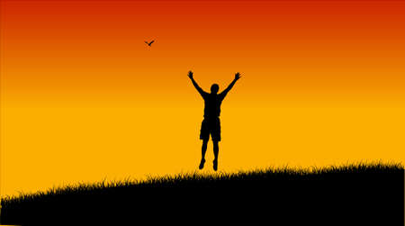 Jumping menのイラスト素材