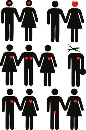 Men and women icons.のイラスト素材