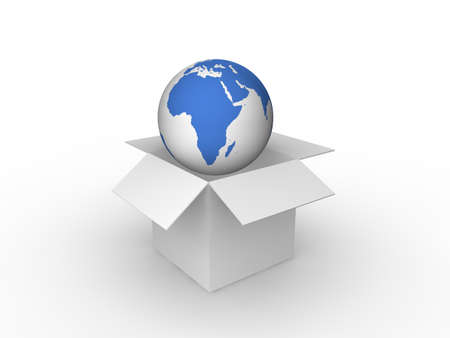 Earth in cardboard box 