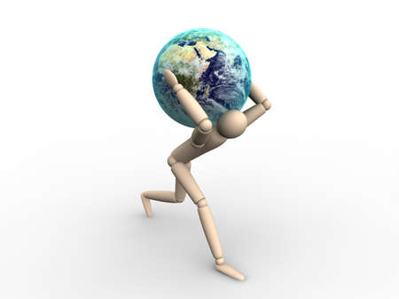 Man carrying Earthの写真素材