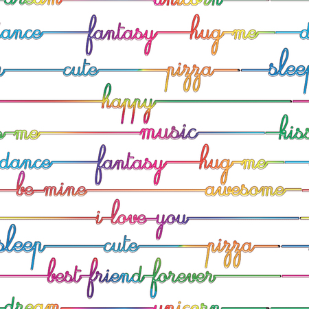 Seamless Pattern - All over background - bright multicolored letters on a white backgroundの写真素材