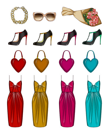 Fashion set of woman's clothes and accessoriesの写真素材