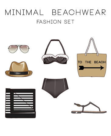 Fashion set of woman's clothes, accessories, and shoesの写真素材