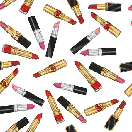 Lipsticks background illustrationの写真素材
