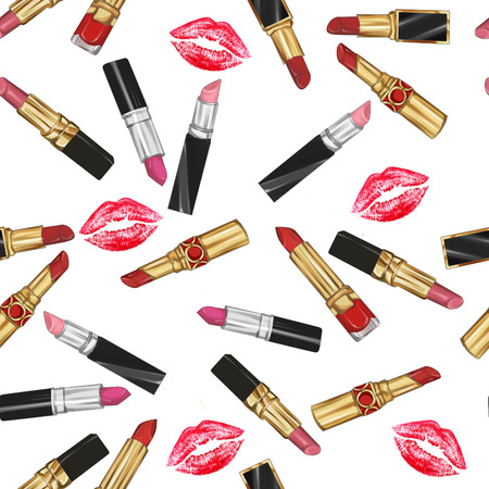 Seamless background - Lipsticks backgroundの写真素材