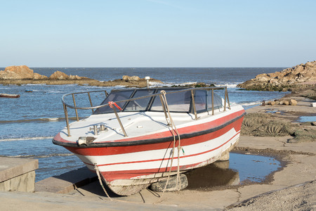 Old fishing boatの写真素材