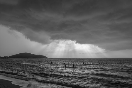Light in the storm skyの写真素材