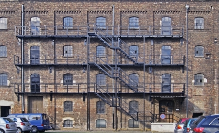 Fire Escape on an old building in Budapest の写真素材