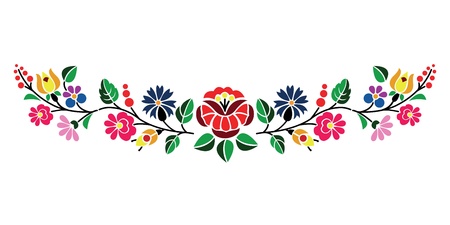A beautiful hungarian Kalocsai floral pattern のイラスト素材