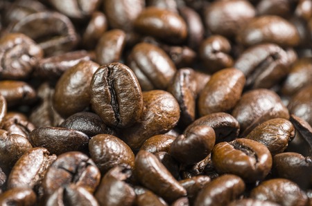 A lots of coffee beans close-up viewの写真素材