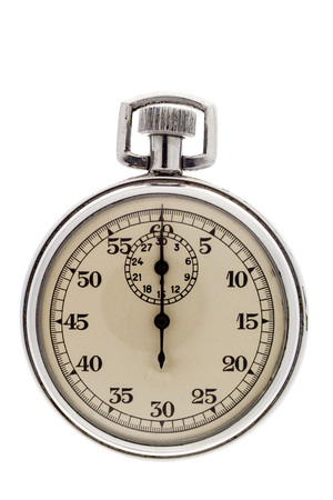 The old manual stopwatch isolated on a white background.