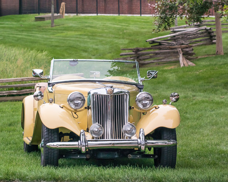 DEARBORN, MIUSA - JUNE 20, 2015: A 1952 MG TD car at The Henry Ford THF Motor Muster, held at Greenfield Village.のeditorial素材